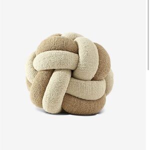Cozy Knot Accent Pillow - Cream and Brown